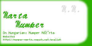 marta mumper business card